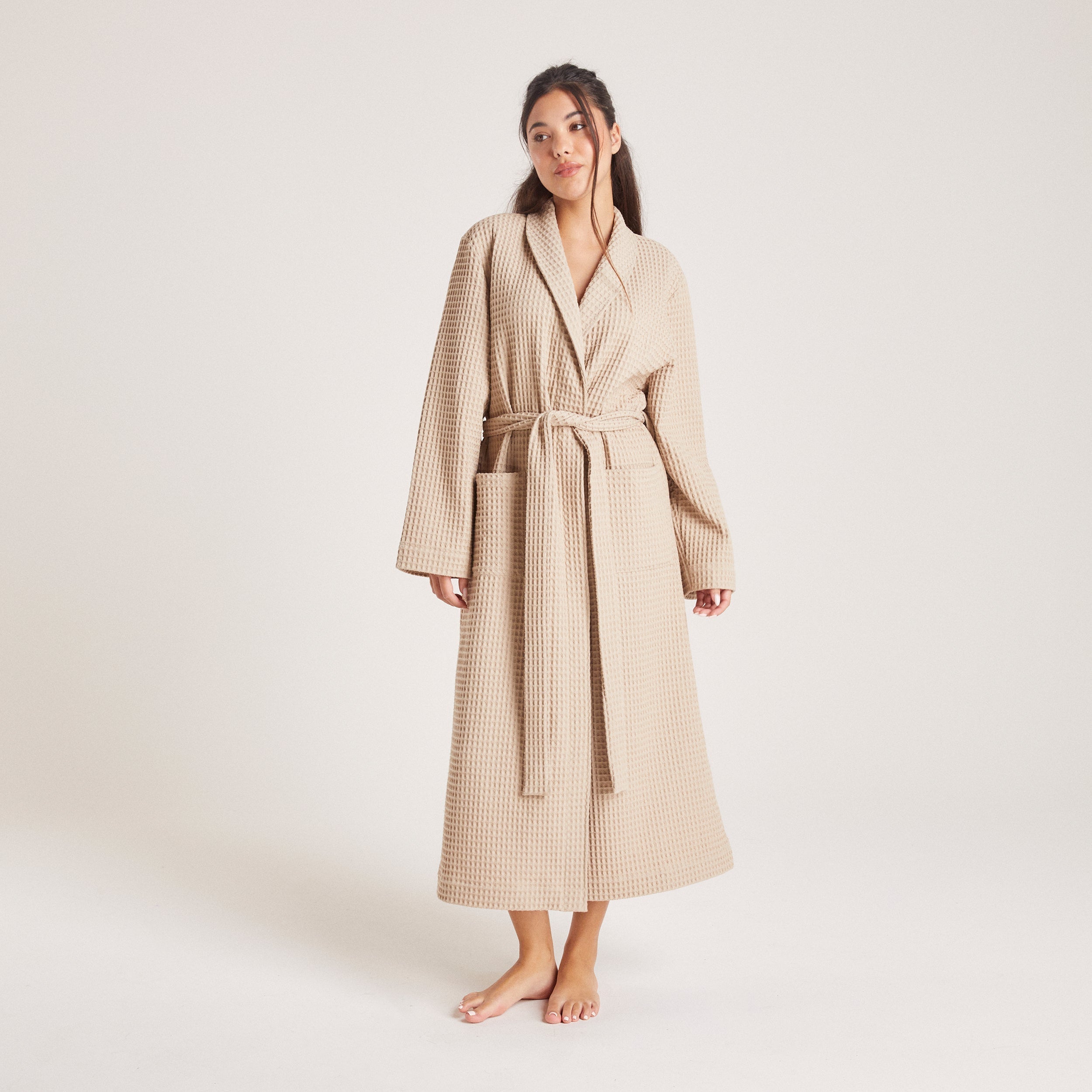 Waffle Dressing Gown - Mink